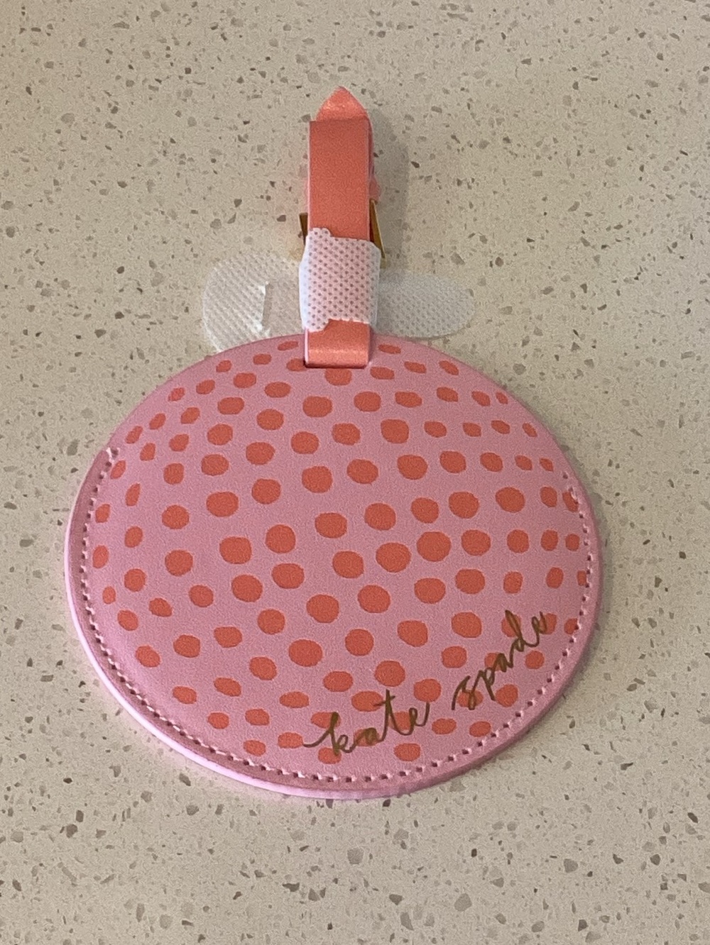 kate spade Pink Polka Dot Golf Ball Luggage Tag